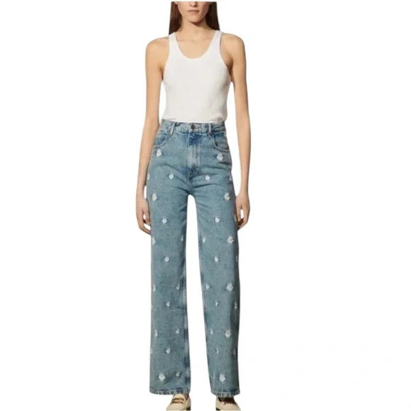 Sandro Paris Daisy Jeans Cottagecore Soft Girl Boho Embroidered EU 38 US
28 US 6 - Picture 4 of 15